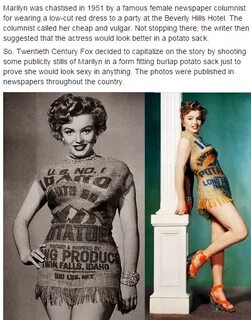 1951 : Marilyn Monroe and the Potato Sack Dress Marylin monr