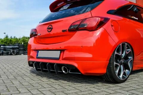 Performance Rear Bumper diffuser addon with ribs / fins For Opel Corsa E OP...