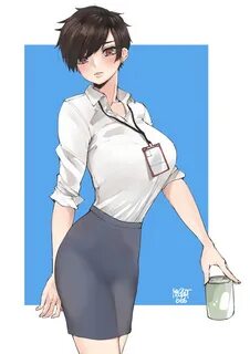 Safebooru - 1girl black hair blue background breasts can col