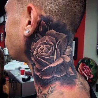 Татуировка роза на шее (59 фото)