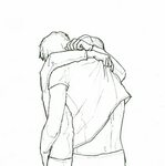 Two People Hugging Drawing Outline - Goimages Name