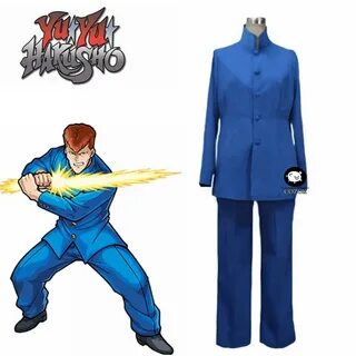 Yu Hakusho Kuwabara Kazuma униформа косплей костюм синий пол