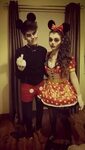 Cute Mickey and Minnie couple 3 Zombie halloween costumes, S
