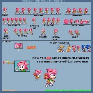 Modgen Amy Rose Sprite Sheet All in one Photos