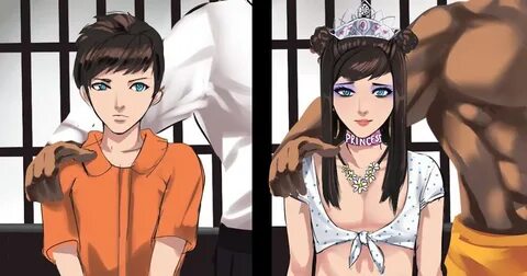 Forced Feminization Illustration Art : Prison Princess Illus