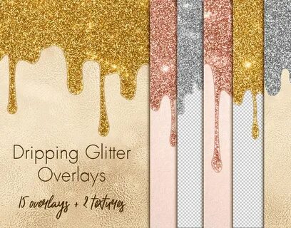 Glitter polewa cyfrowa nakładki Złote nakładki clipart Etsy