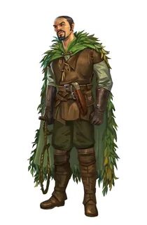 Male Human Ranger Druid Hunter - Pathfinder PFRPG DND D&D 3.