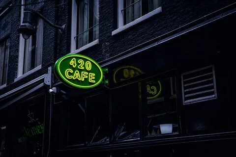 Green and Yellow 420 Cafe Neon Light Sign - Free Stock Photo