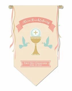 Pew Marker Holy First Communion Ceremony Banner - Printed on