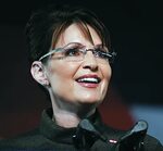 Women's eyes focused on Palin's glasses