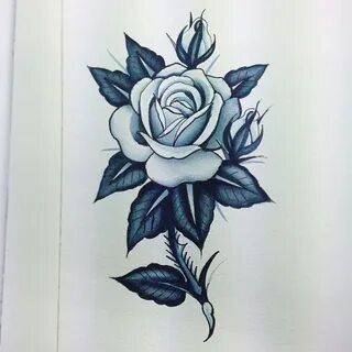 Black and Grey or colour! Blue rose tattoos, Rose tattoo des