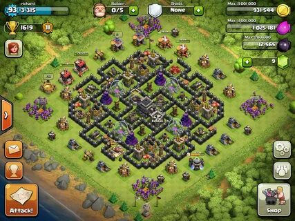 Town Hall 9 Trophy Bases - BARBARIAN GODS Clash of clans acc