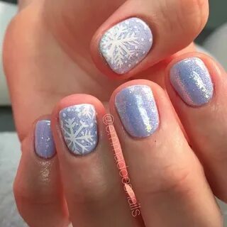 Snowflake nails glitter nails periwinkle nails purple nails 