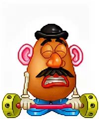 Mr. Potato Head lifting weights - Images and Messages