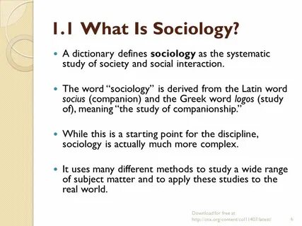 Sociology CHAPTER 1: An Introduction to Sociology - ppt down