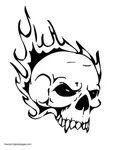 Skull On Fire - Skull Coloring Pages - Coloring Home