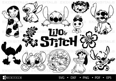 Lilo and Stitch Bundle Logo Vinyl Stencil Disney Clipart Ets