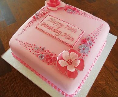 Pink Flowery 70th Birthday Cake Cool birthday cakes, 70th bi