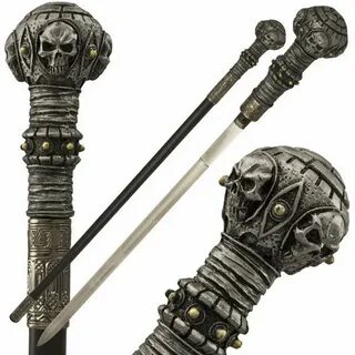 Rival Swords Cane sword, Gothic skulls, Sword