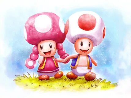 Toad and Toadette 2 Super mario art, Toad, Mario art