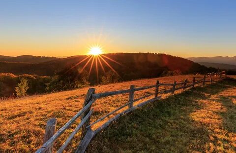 #857198 Grasslands, Sunrises and sunsets, Fence, Hill, Rays 