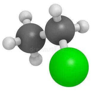 Молекула Ethylchloride Chloroethane. Используется как слабый