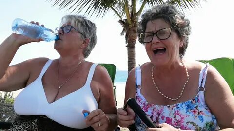 Fun grannies hanging out at the beach - YouTube