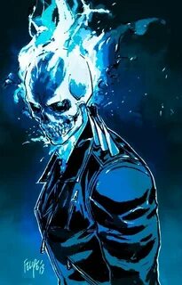 Ghost Rider With Blue Flames posted by Christopher Cunningha