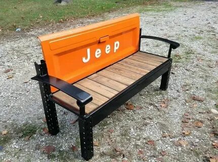 Awesome repurposed bench. Tailgate bench, Car part furniture