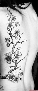 Hibiscus Large Flower Tattoo On Back