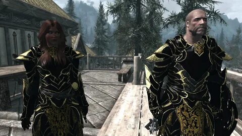 golden armor and weapons non replacer at skyrim nexus