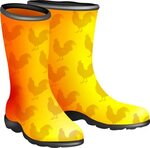 Chicken Wellington Boot Rooster - Rain Boots Vector Png Clip