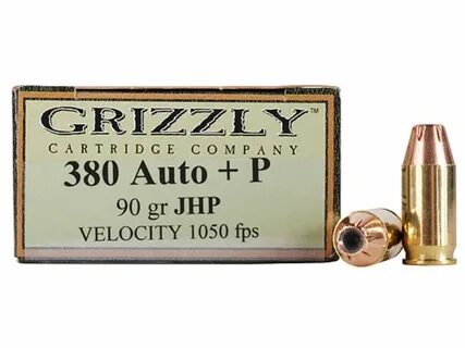 Grizzly Ammo 380 ACP +P 90 Grain Jacketed Hollow Point Box o