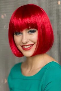 New Short Bob Wigs Heat Resistant Cute Synthetic Hair With B