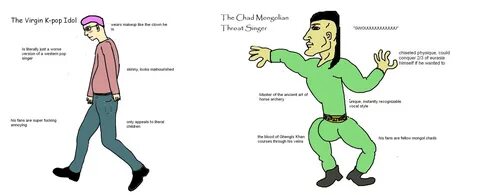 The virgin K-pop vs. CHAD Asian music genres Mongolian Throa