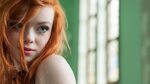redhead, Pale, Women, Face, Portrait, Green Eyes Wallpapers 