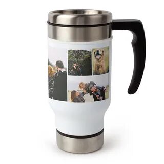 Create 13oz Photo Collage Travel Coffee Mug with Handle Snap