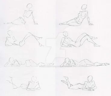 Sketches 50 - Woman laying-sitting practice by AzizlaSwiftwi