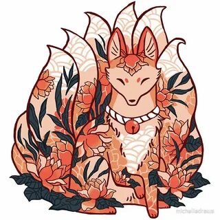 Kistune Ninetails Spirit by michelledraws Fox art, Mythical 