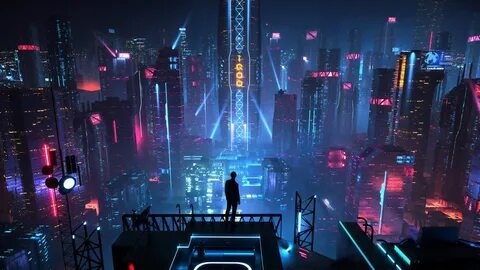 Neon Anime Cityscape Wallpapers - Wallpaper Cave