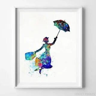 Mary Poppins, Mary Poppins Type 1 Print Poster prints, Water
