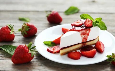 Download wallpaper strawberry, cake, dessert, strawberry, ch