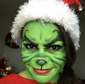 Grinch holiday makeup Christmas makeup look, Christmas makeu