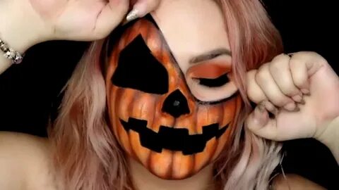 Easy Pumpkin Face Makeup - tutorialcomp
