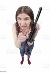 Angry Redneck Woman With Gun Stock Photo & More Pictures of 
