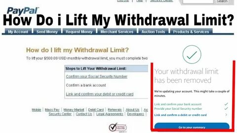 how can-i-lift-the-withdrawal-limit-on-my-paypal-account