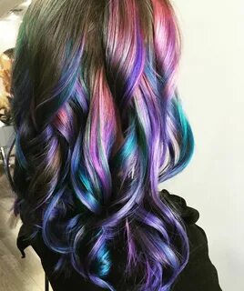 Balayage color melt purple blue Teal lavender #wella #joico 