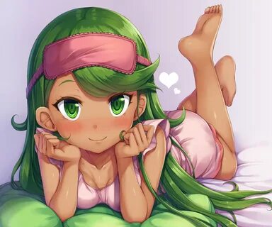 Wallpaper : pokemon, Mao Pokemon, green eyes, green hair, ba