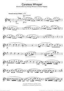 Michael - Careless Whisper sheet music for alto saxophone so