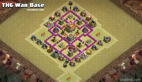 TH6 War Base with 2 Air Defenses Clash of Clans Land Clash o